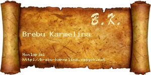 Brebu Karmelina névjegykártya